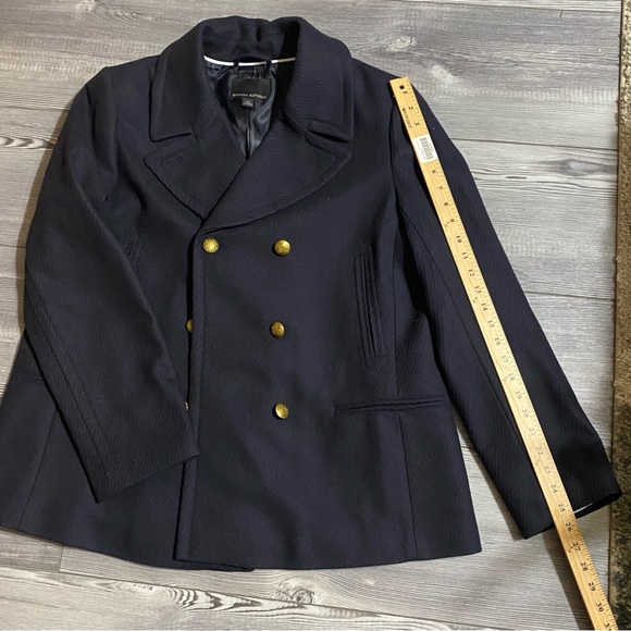 Banana Republic Pea Coat Wool Nylon Gold tone buttons with Emblem Fully Lined XL - Picture 14 of 16